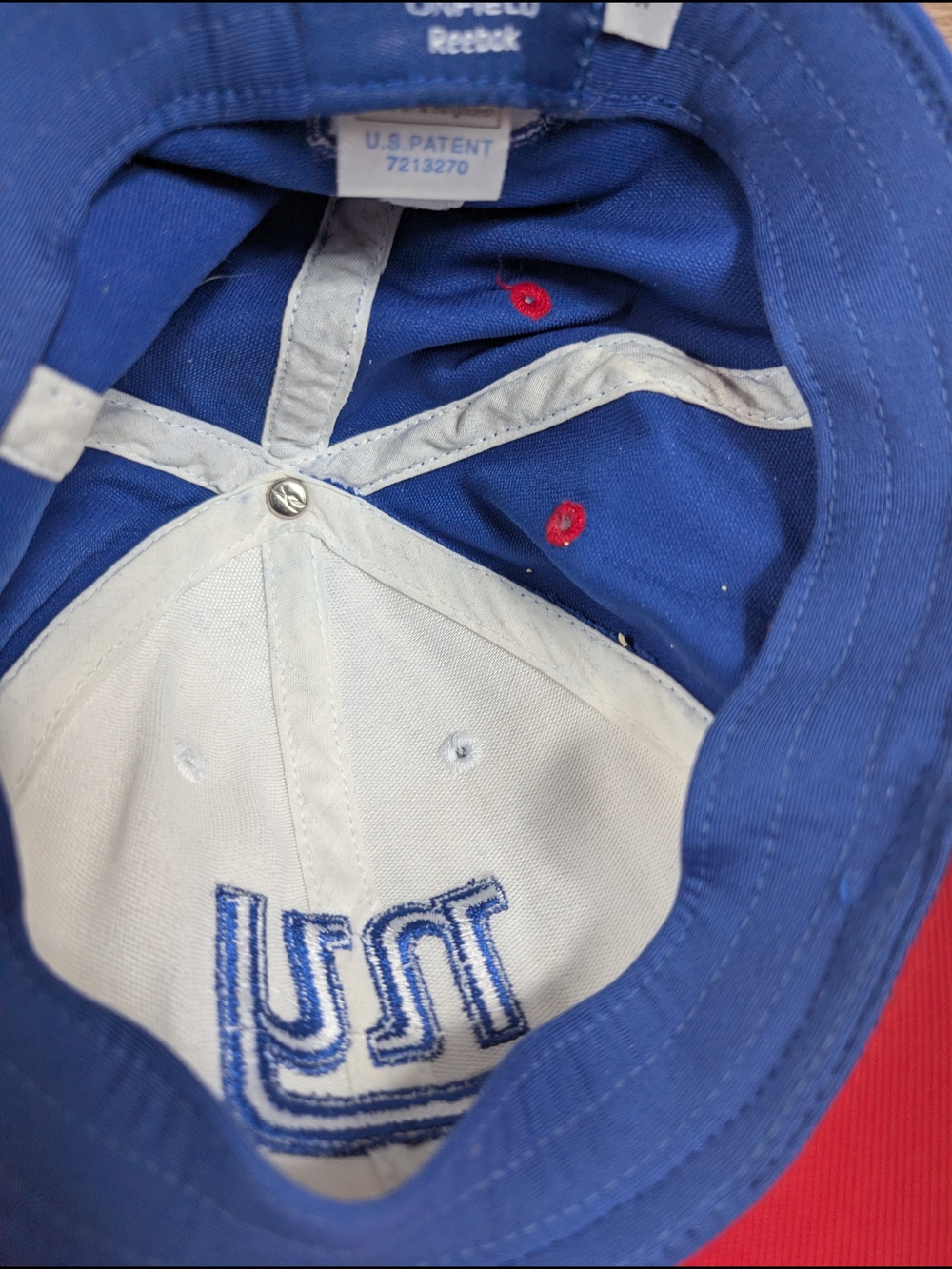 New York Giants Hat Cap Fitted S/M Red White Blue Reebok On Field NFL Football - Picture 9 of 9